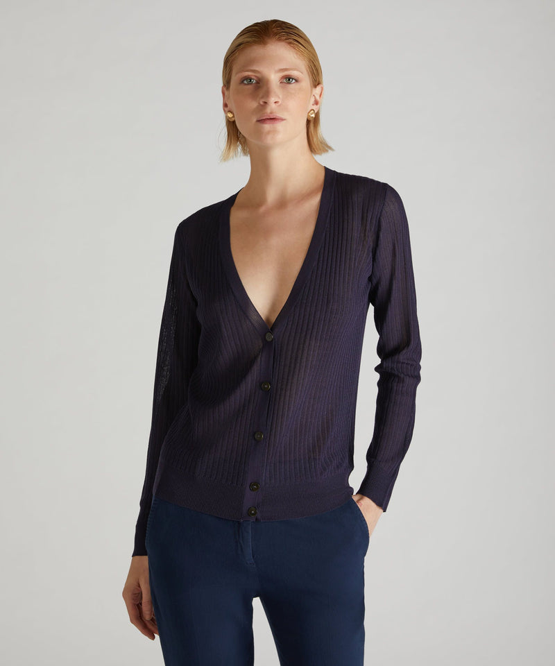 Slowear Cardigan regular fit in viscosa Saldi Di Fabbrica
