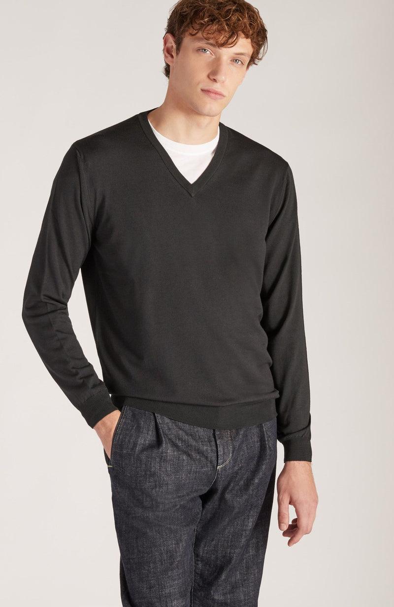 Slowear Maglia scollo a V slim fit in Flexwool certificato Promozione Limitata