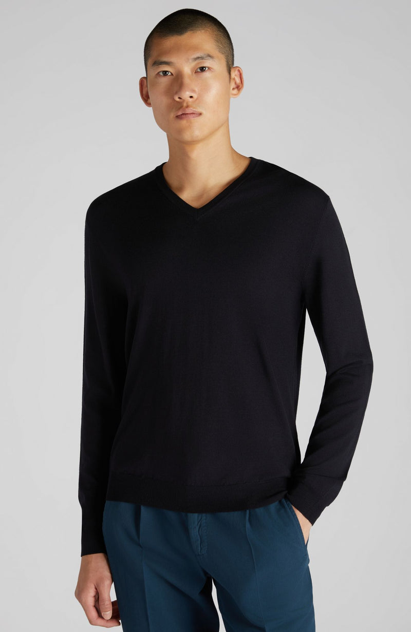 Slowear Maglia scollo a V slim fit in Flexwool certificato Shopping Online