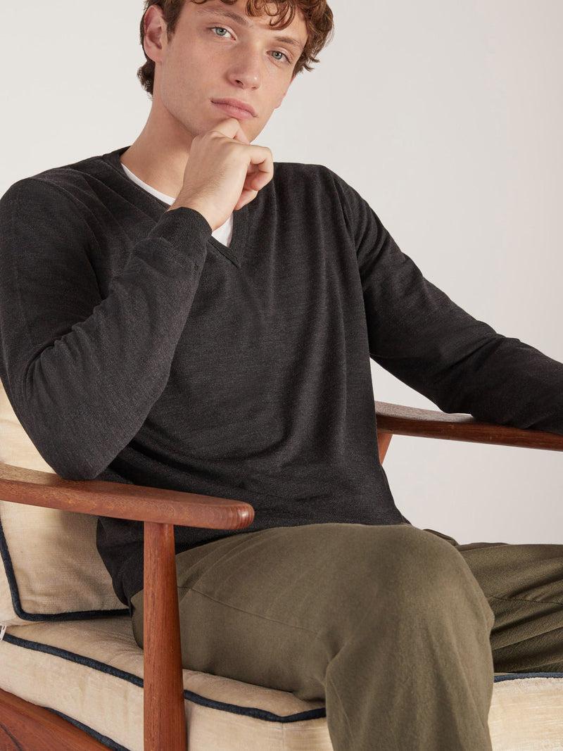Slowear Maglia scollo a V slim fit in Flexwool certificato Affare Del Giorno