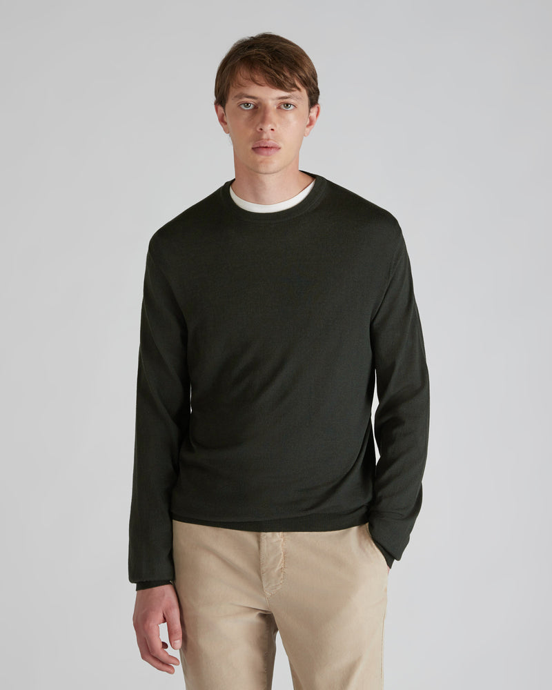 Slowear Girocollo slim fit in Flexwool certificato Convenienza