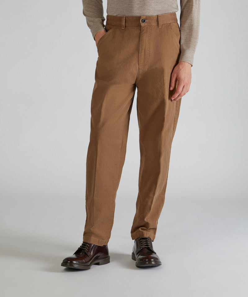 Slowear Pantalone carrot fit in chevron di cotone Economico