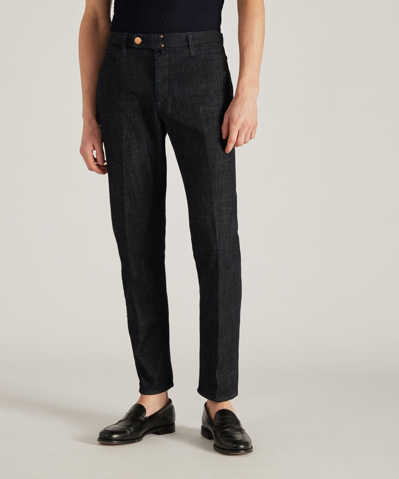 Slowear Pantalone sartoriale slim fit in denim stretch Vendita Economica