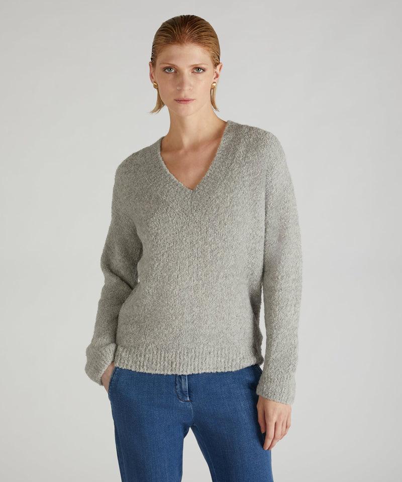 Slowear Maglia over in bouclé di lana e Alpaca Qualità