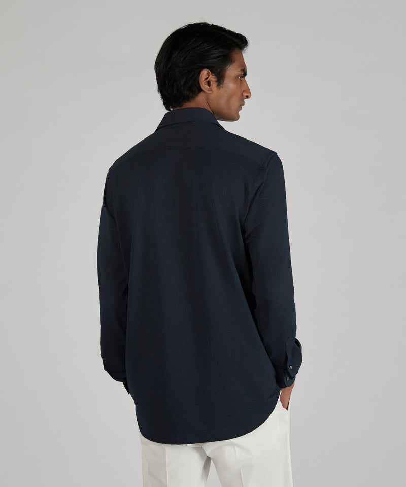 Slowear Camicia slim fit wash & wear in jersey tecnico Vendita Economica