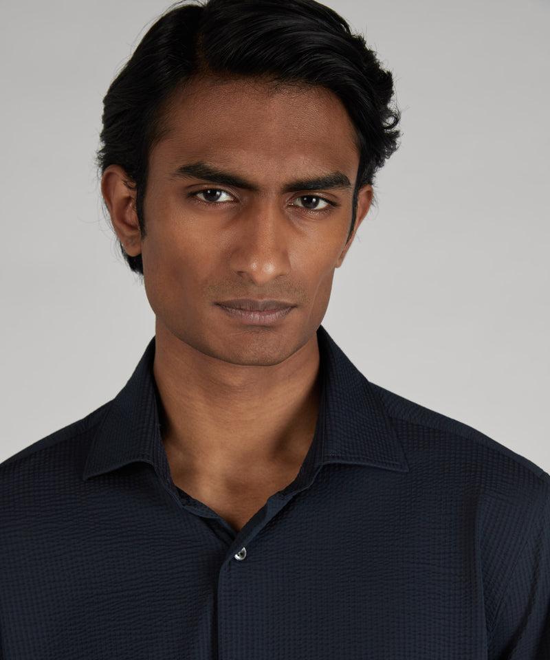 Slowear Camicia slim fit wash & wear in jersey tecnico Vendita Economica