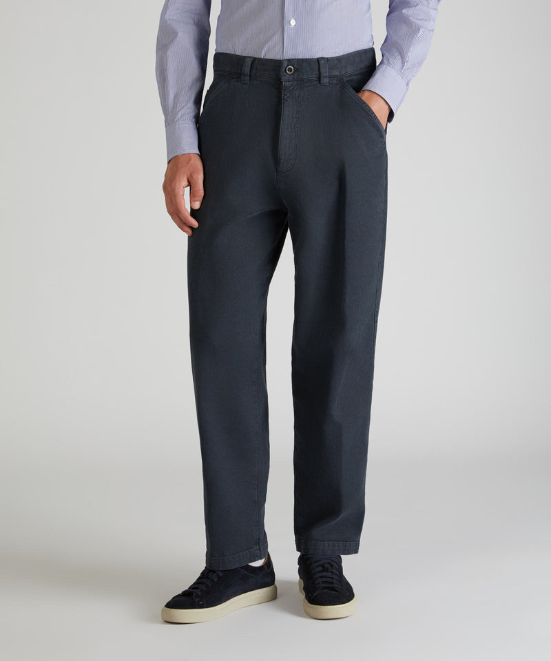 Slowear Pantalone carrot fit in cotone canvas Vendita Calda