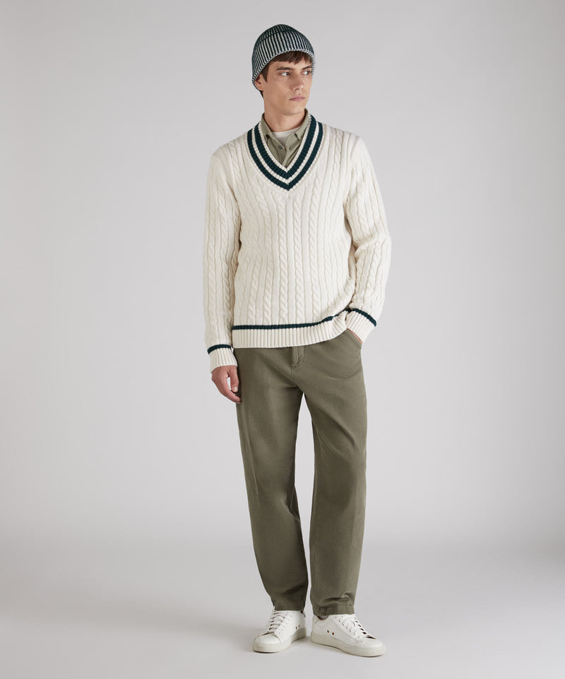 Slowear Pantalone carrot fit in cotone canvas Vendita Economica