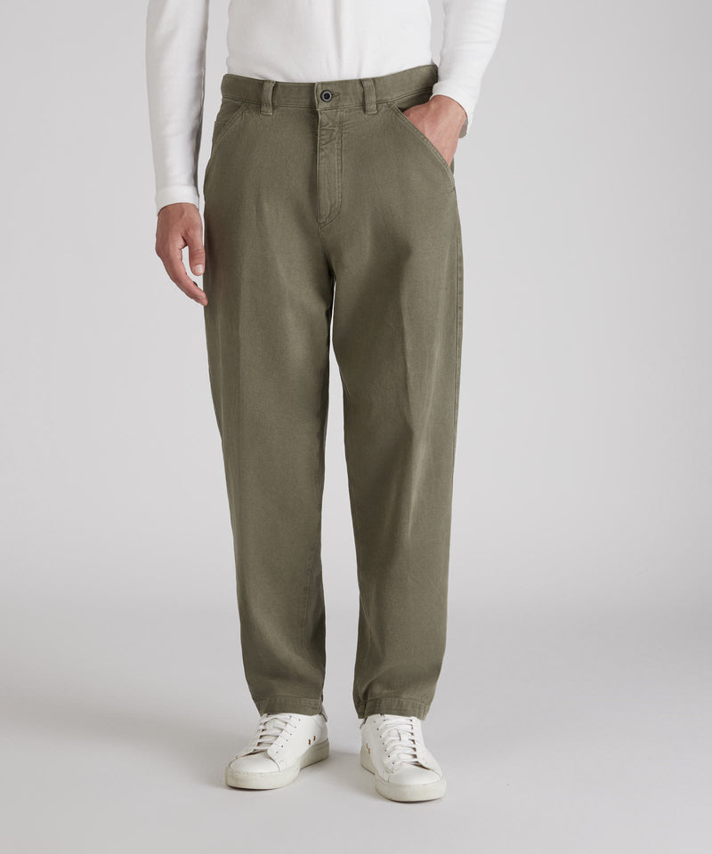 Slowear Pantalone carrot fit in cotone canvas Vendita Economica
