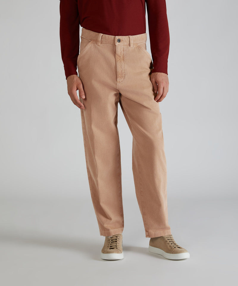 Slowear Pantalone carrot fit in cotone canvas Saldi Di Fabbrica