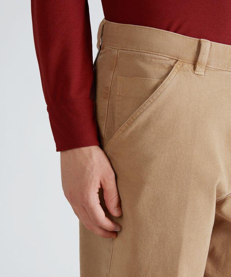 Slowear Pantalone carrot fit in cotone canvas Saldi Di Fabbrica