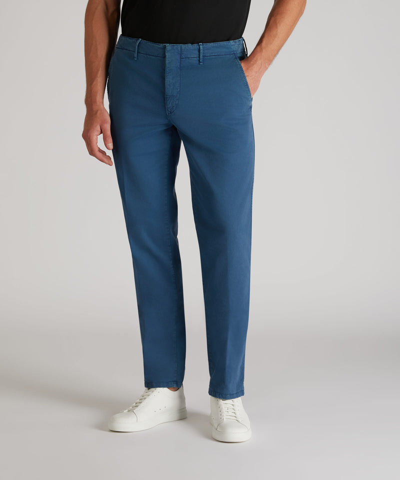 Slowear Pantalone slim fit in gabardina stretch certificata Italy