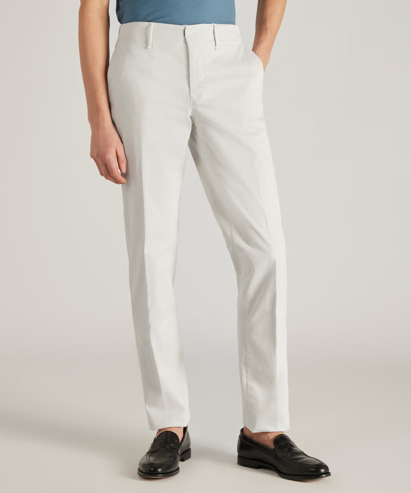 Slowear Pantalone slim fit in gabardina stretch certificata Italia