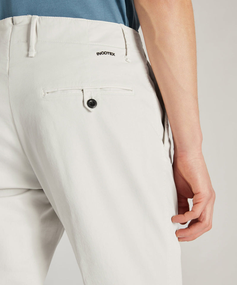 Slowear Pantalone slim fit in gabardina stretch certificata Italia