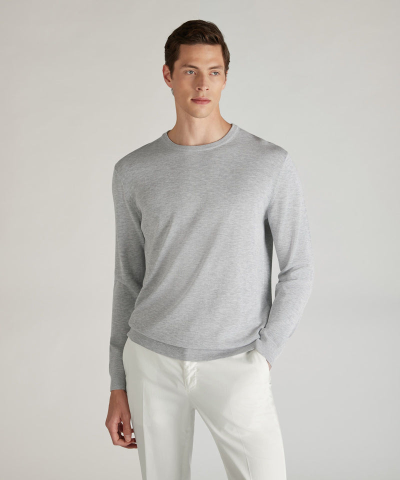 Slowear Girocollo slim fit in cotone crêpe certificato Fino Al -60%