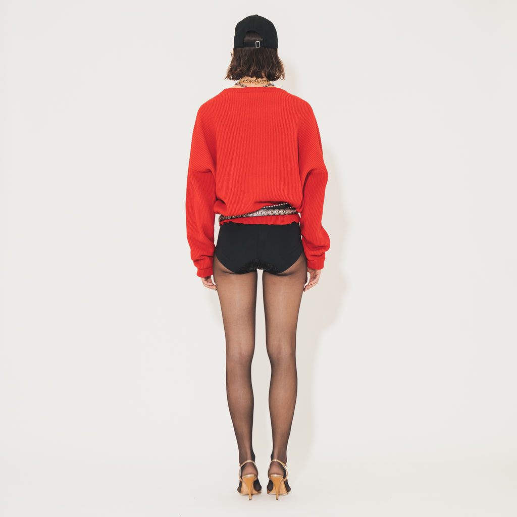 Sveta Milano Maglione girocollo Lilith rosso in misto cashmere Promozione