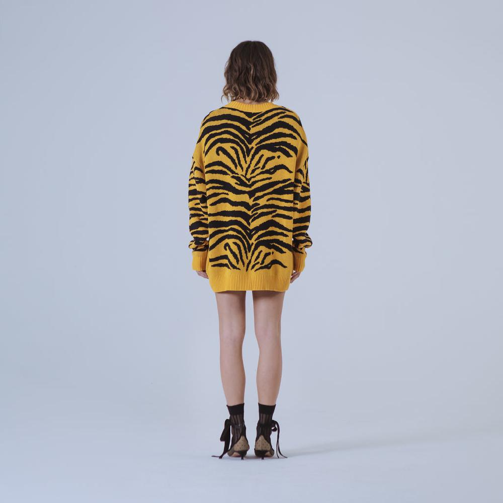 Sveta Milano Cardigan lungo jacquard Georgia in giallo e nero Offerta