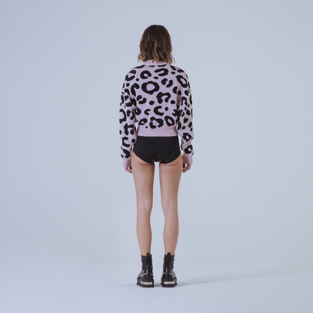 Sveta Milano Maglione girocollo jacquard Denver in rosa e nero Economico