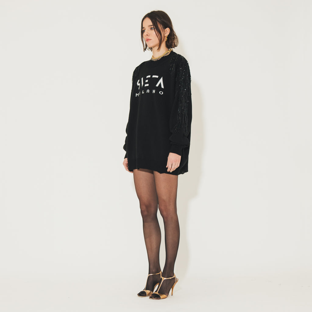 Sveta Milano Maglione lungo Ermione con logo Sveta Milano Offerte