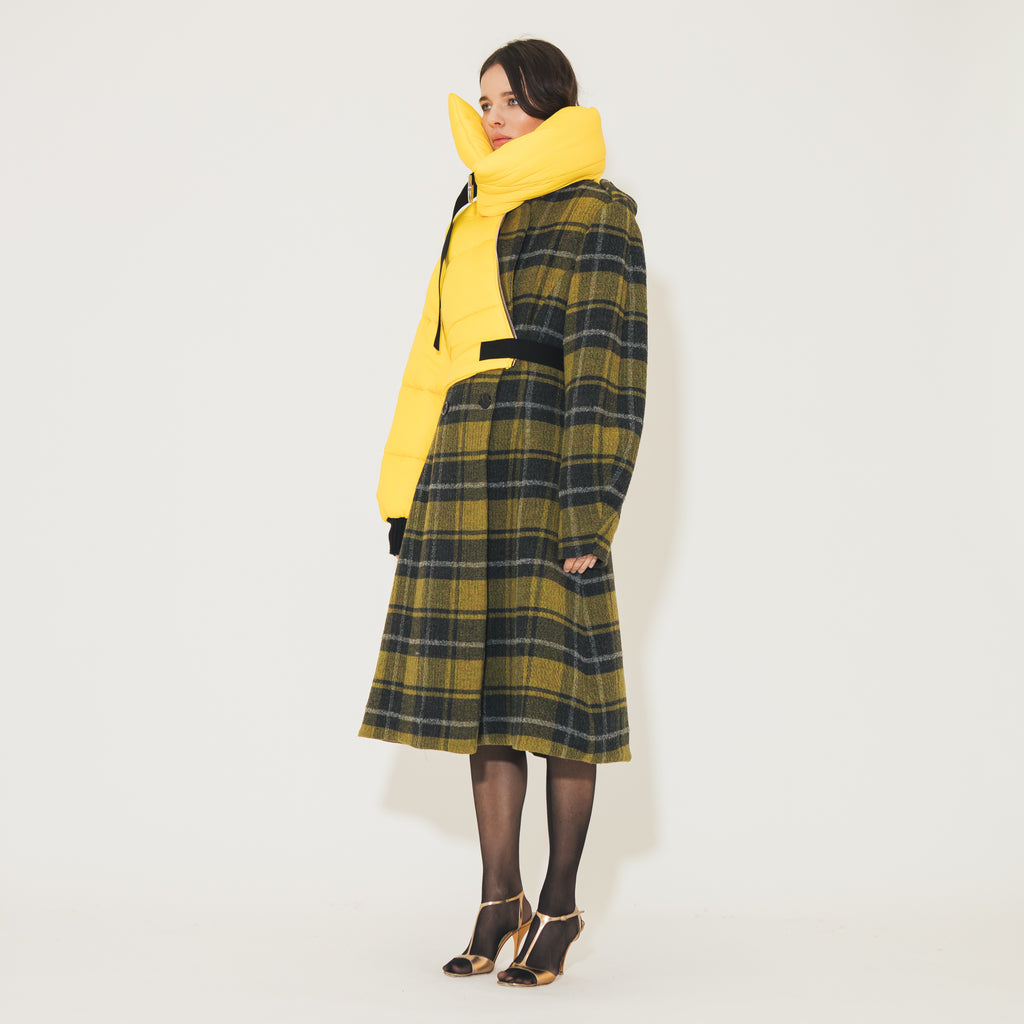Sveta Milano Cappotto doppiopetto in lana Kensington con piumino sovrapposto Hotsell