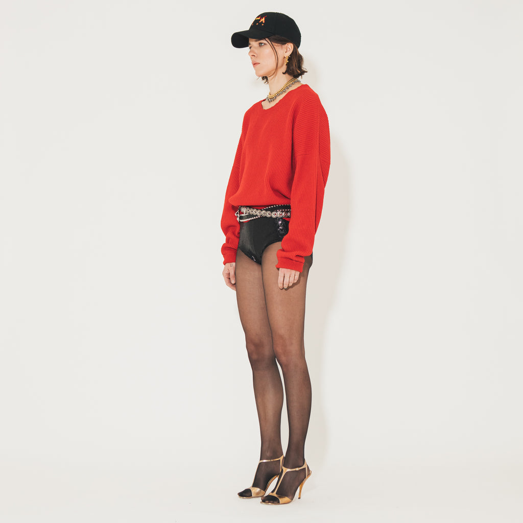 Sveta Milano Maglione girocollo Lilith rosso in misto cashmere I Più Venduti