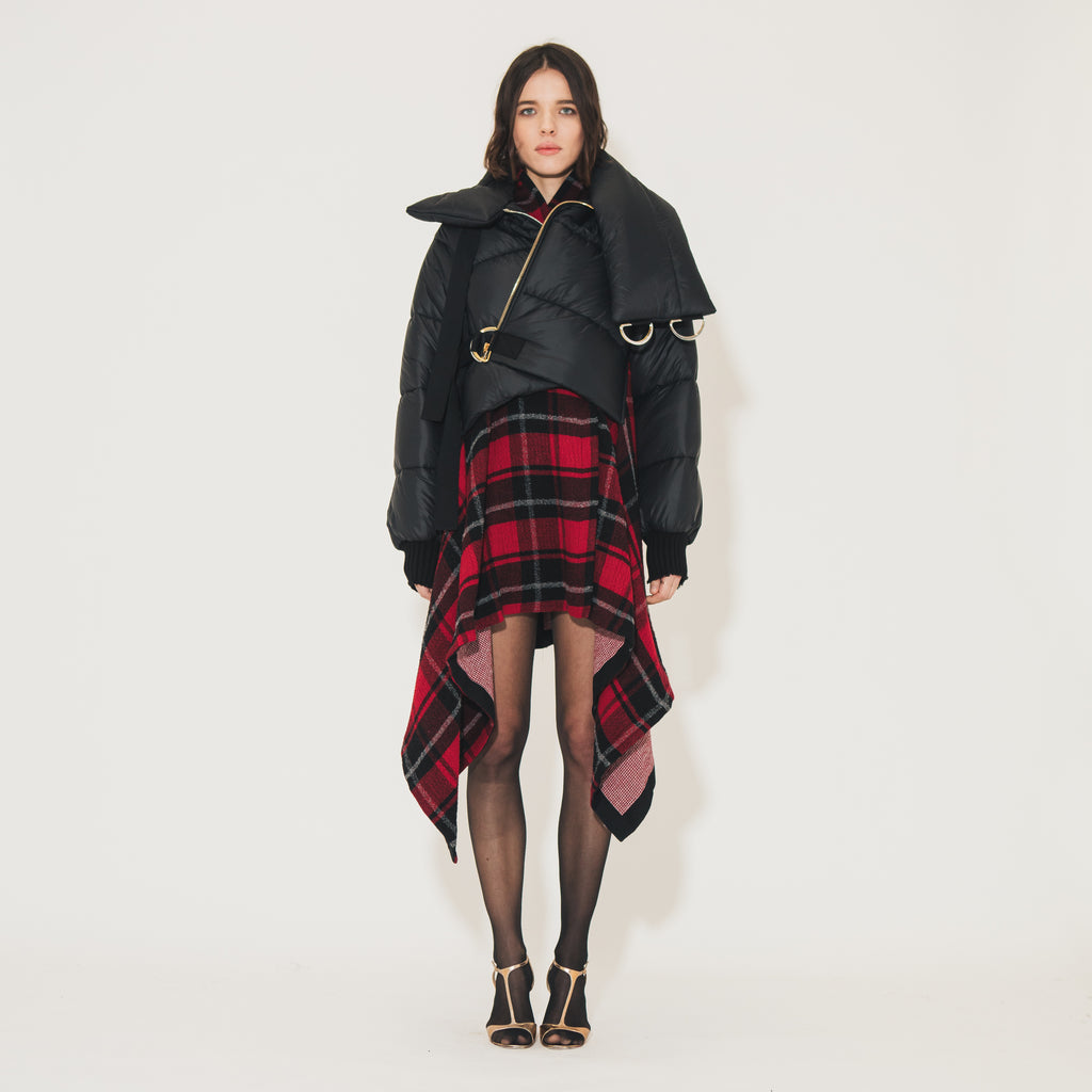 Sveta Milano Poncho in lana Paddington con piumino corto Promozione Limitata