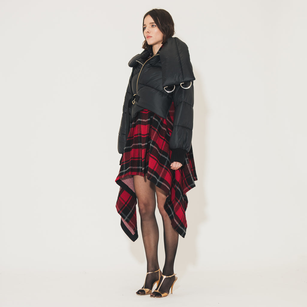 Sveta Milano Poncho in lana Paddington con piumino corto Promozione Limitata