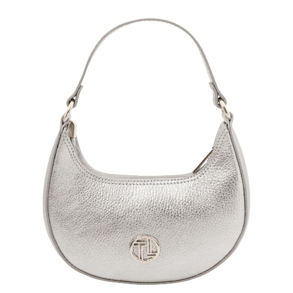 Tuscany Leather Metallic Leather Handbag With Chain Strap Convenienza