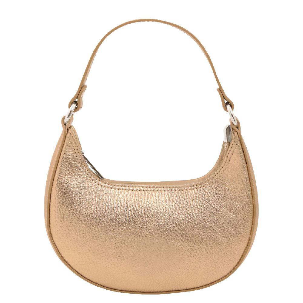 Tuscany Leather Metallic Leather Handbag With Chain Strap Presa