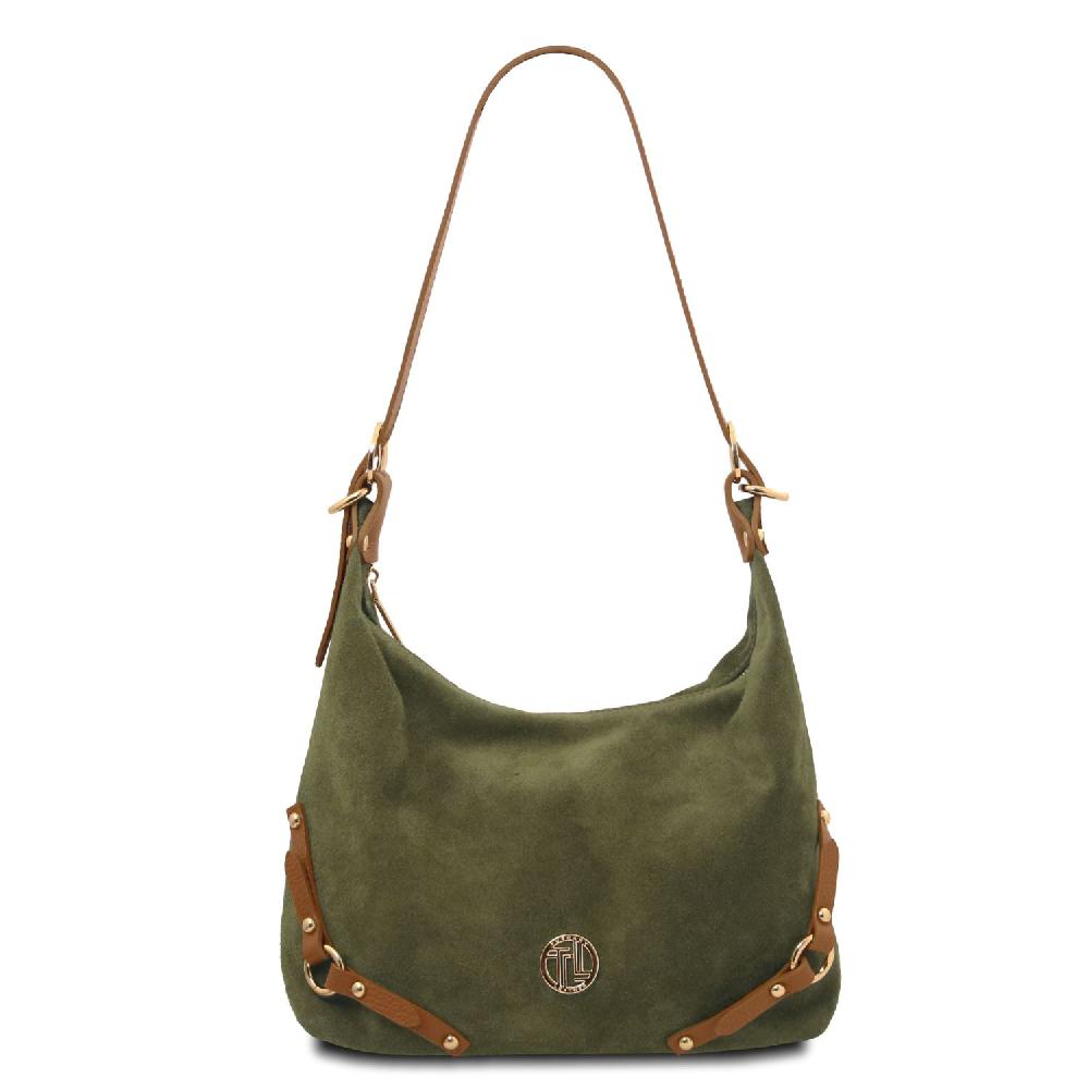 Tuscany Leather Suede Leather Shoulder bag Vendite Flash