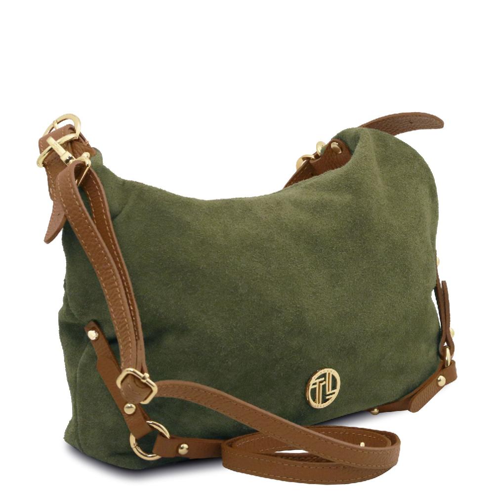Tuscany Leather Suede Leather Shoulder bag Vendite Flash
