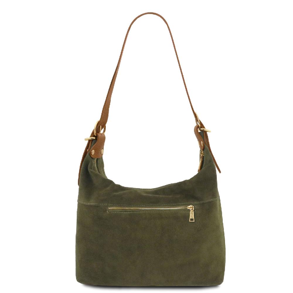 Tuscany Leather Suede Leather Shoulder bag Vendite Flash