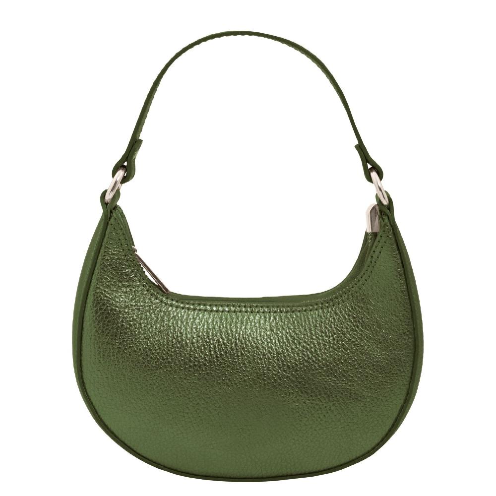 Tuscany Leather Metallic Leather Handbag With Chain Strap Moda