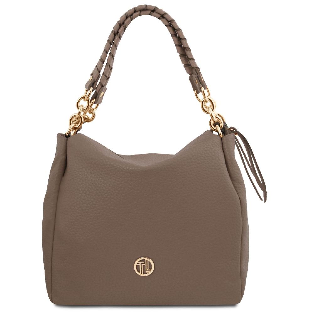 Tuscany Leather Bolso Shopping en Piel Suave Consegna Veloce