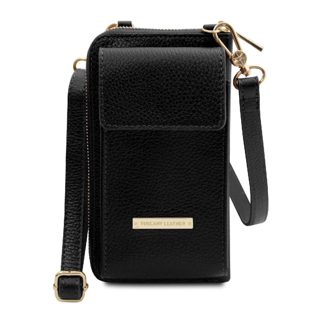 Tuscany Leather Portafoglio/portacellulare in Pelle con Tracolla Negozi Online