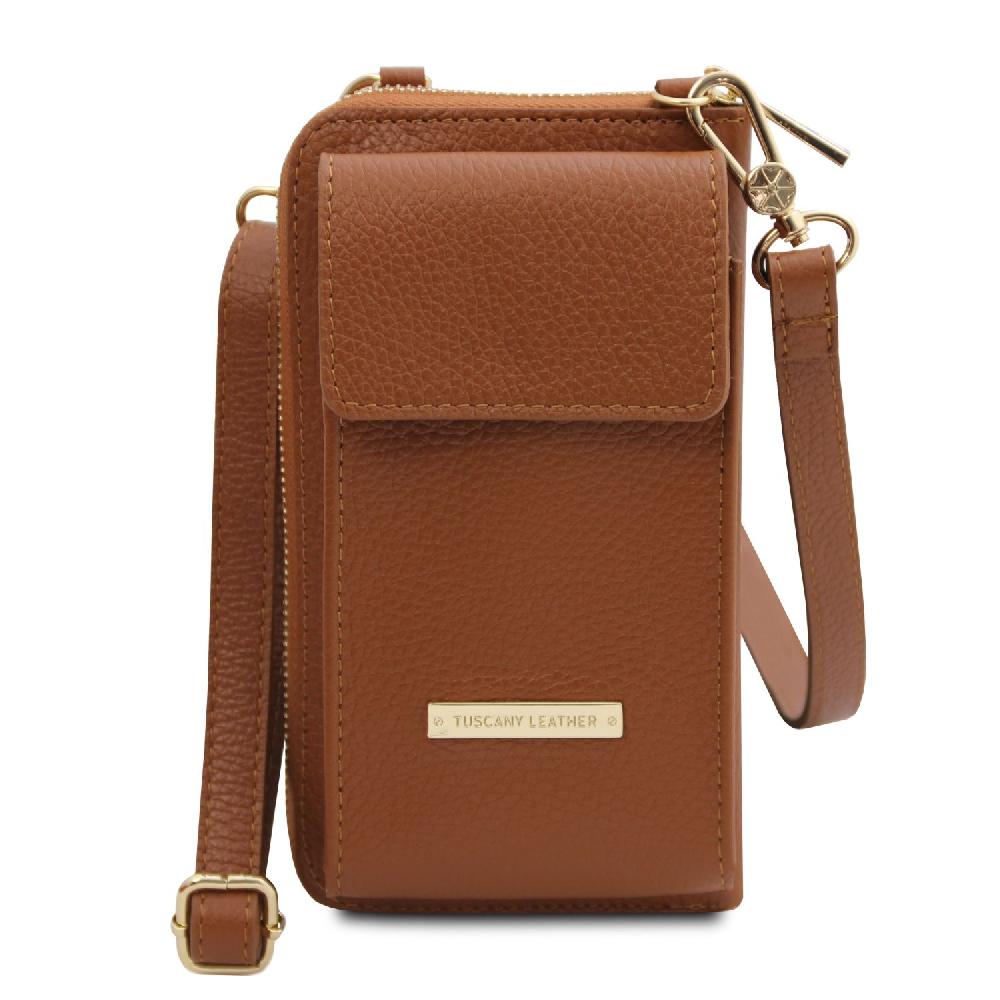 Tuscany Leather Portafoglio/portacellulare in Pelle con Tracolla Acquista Ora
