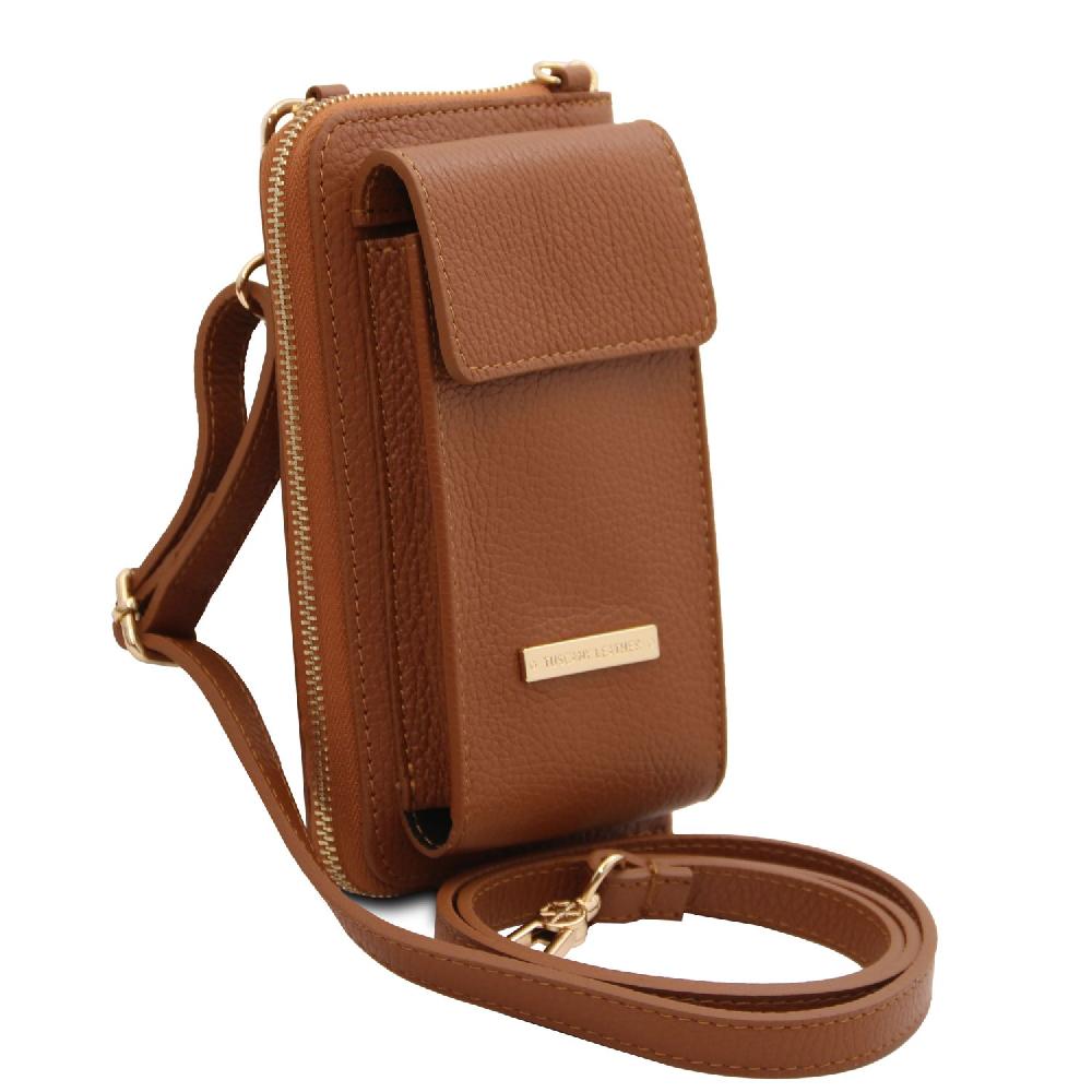 Tuscany Leather Portafoglio/portacellulare in Pelle con Tracolla Acquista Ora