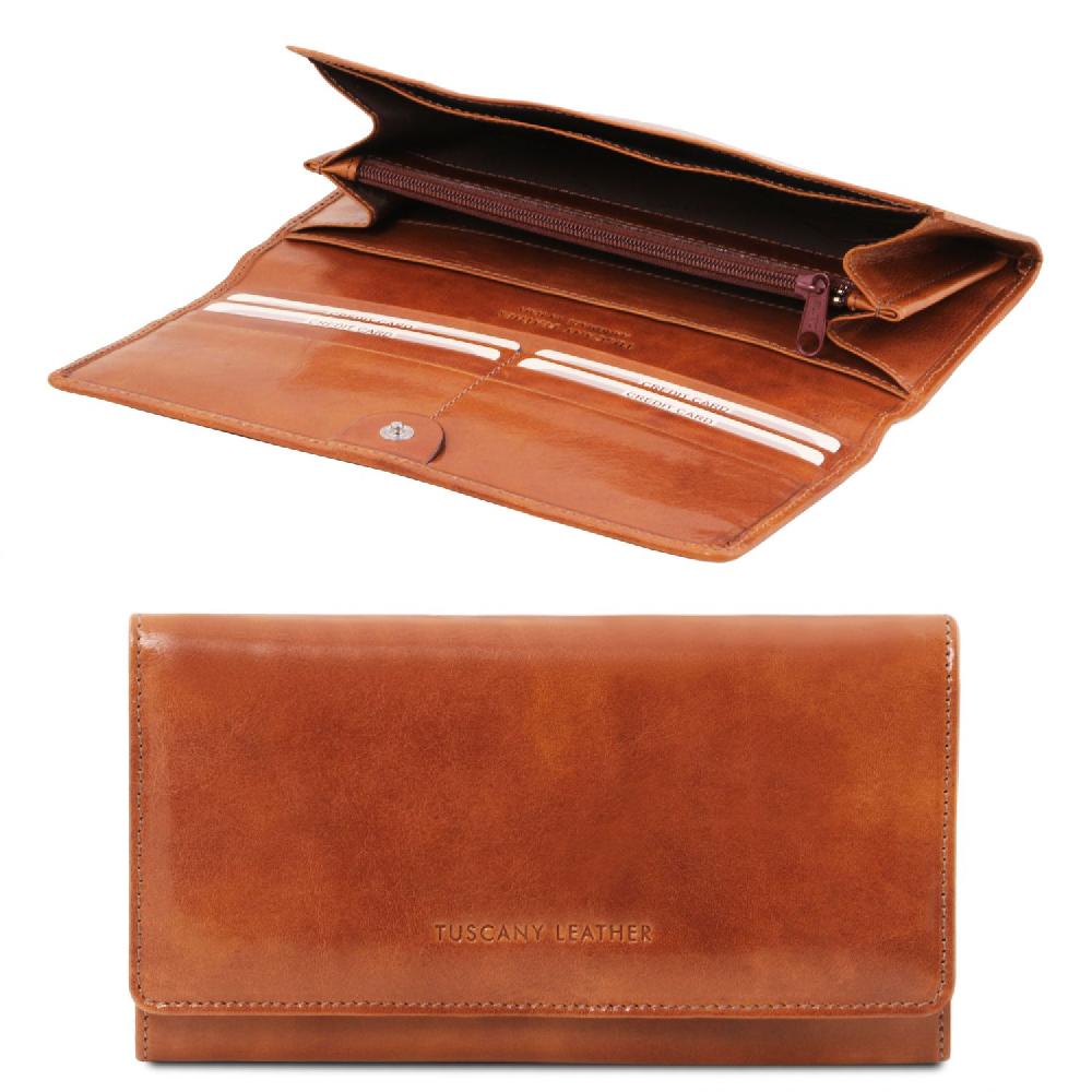 Tuscany Leather Esclusivo Portafoglio da Donna in Pelle Offerta Giorno del Papà