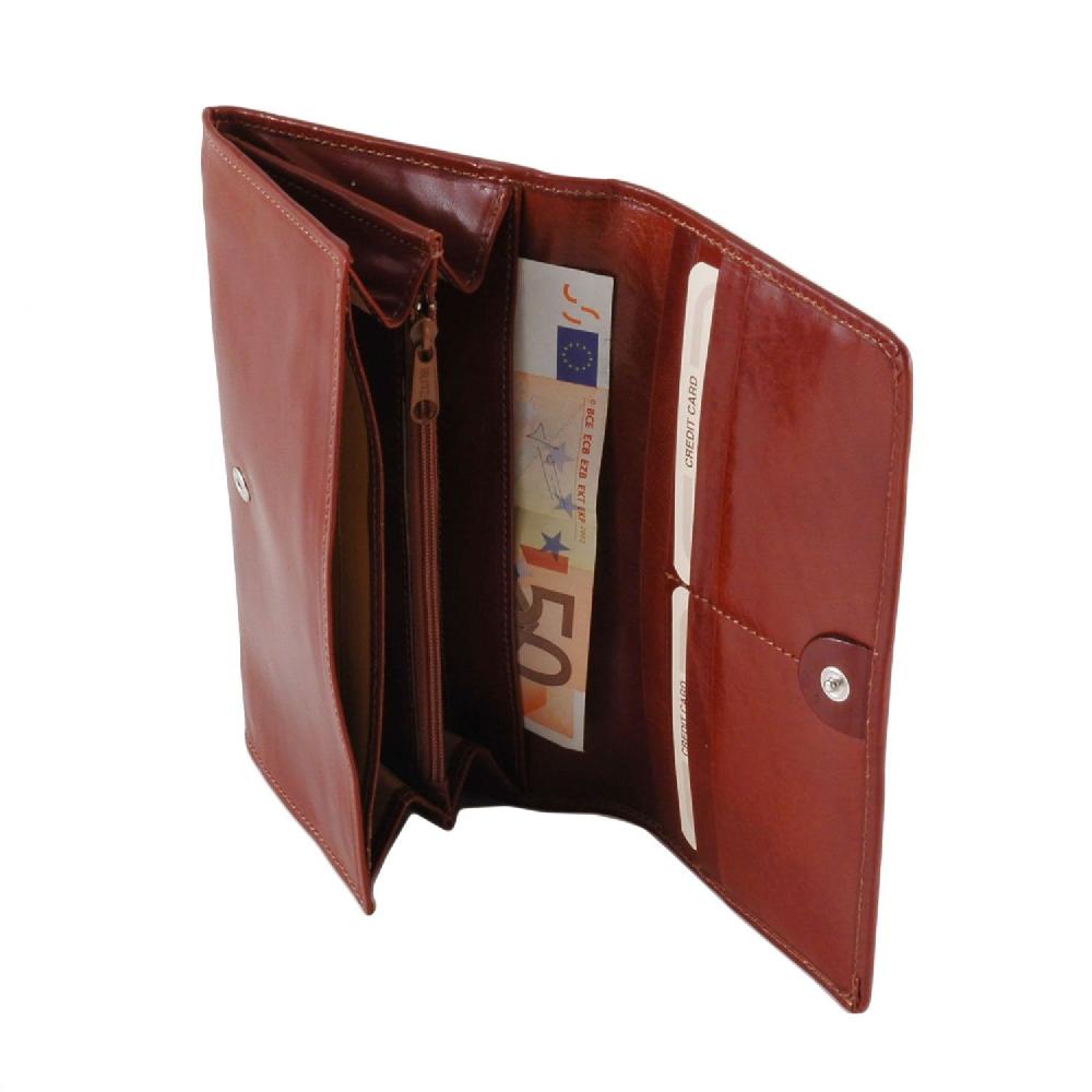 Tuscany Leather Esclusivo Portafoglio da Donna in Pelle Offerta Giorno del Papà