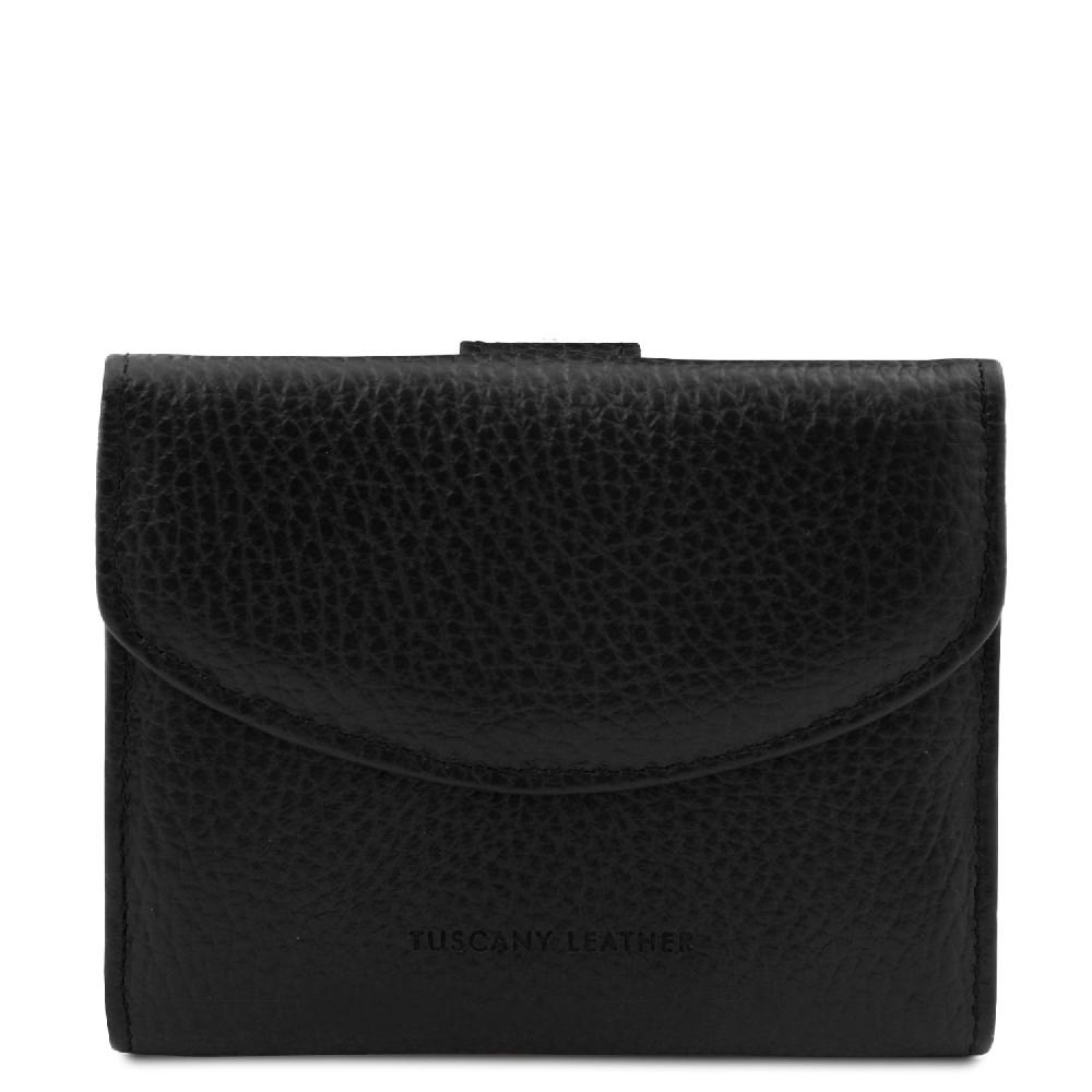 Tuscany Leather Esclusivo Portafoglio da Donna 3 Ante con Portaspiccioli in Pelle Presa