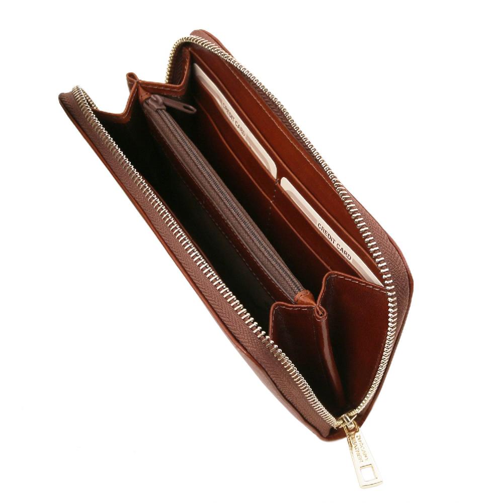 Tuscany Leather Esclusivo Portafogli in Pelle zip Around Prezzo Ridotto
