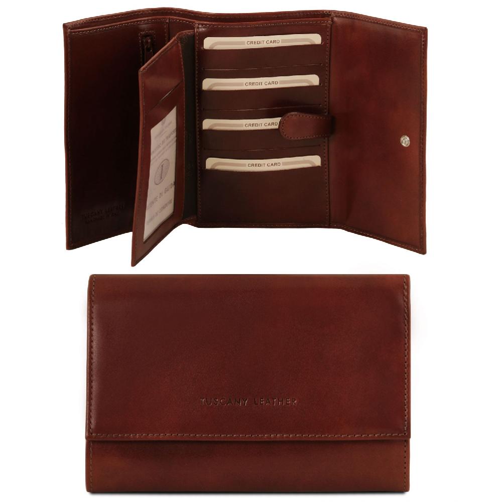 Tuscany Leather Esclusivo Portafogli da Donna in Pelle 4 Ante Hotsell