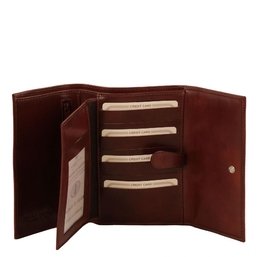 Tuscany Leather Esclusivo Portafogli da Donna in Pelle 4 Ante Hotsell