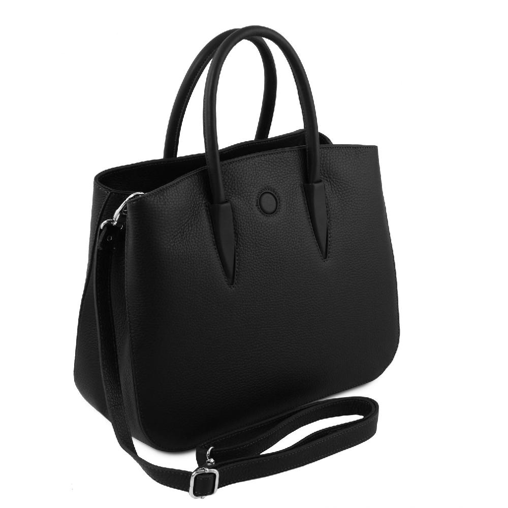 Tuscany Leather Borsa a Mano in Pelle e Portafoglio in Pelle 3 Ante con Portaspiccioli Spedizione Gratuita