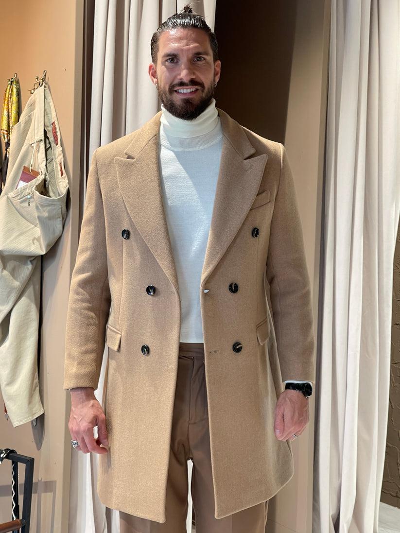 Underground Couture Cappotto Cammello Doppiopetto Italy