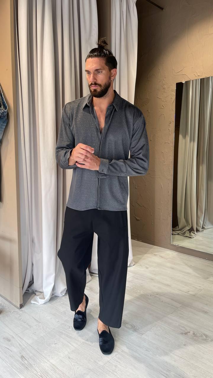 Underground Couture Camicia Laminata Grigio MRSM I Più Venduti