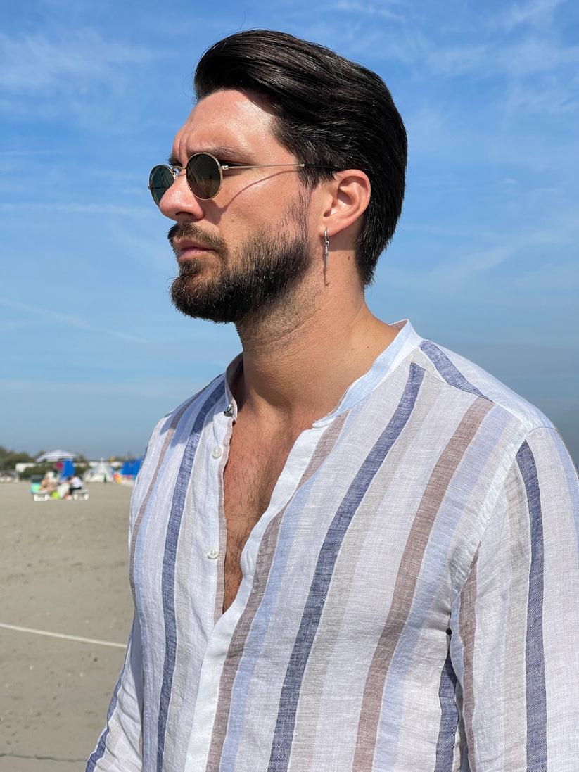 Underground Couture Camicia Lino Coreana Riga Moda
