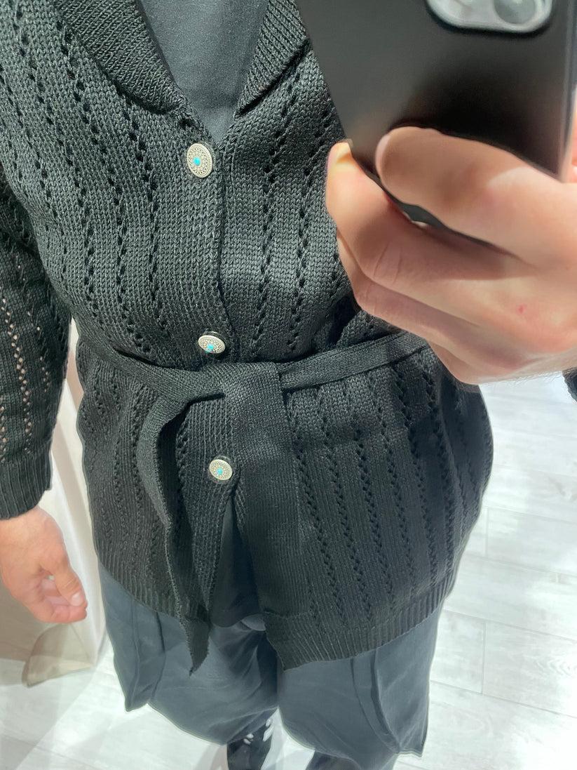 Underground Couture Cardigan Traforato Nero Nuovo