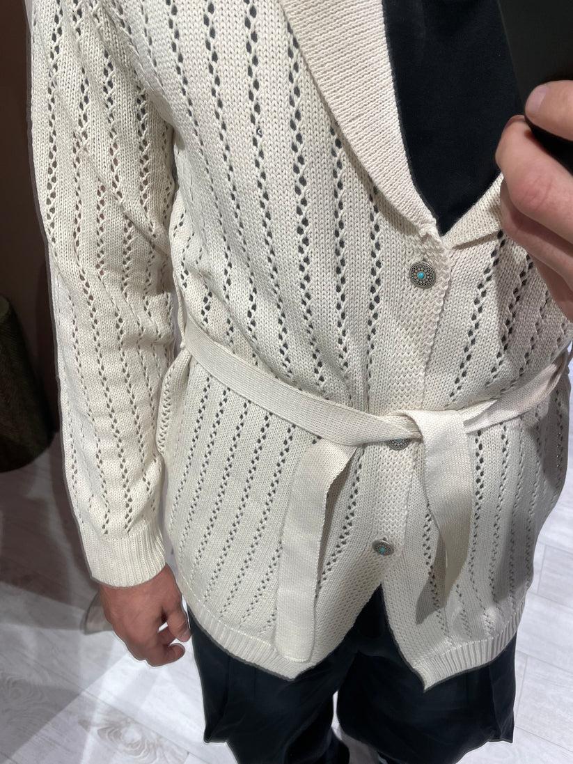 Underground Couture Cardigan Traforato Panna Qualità