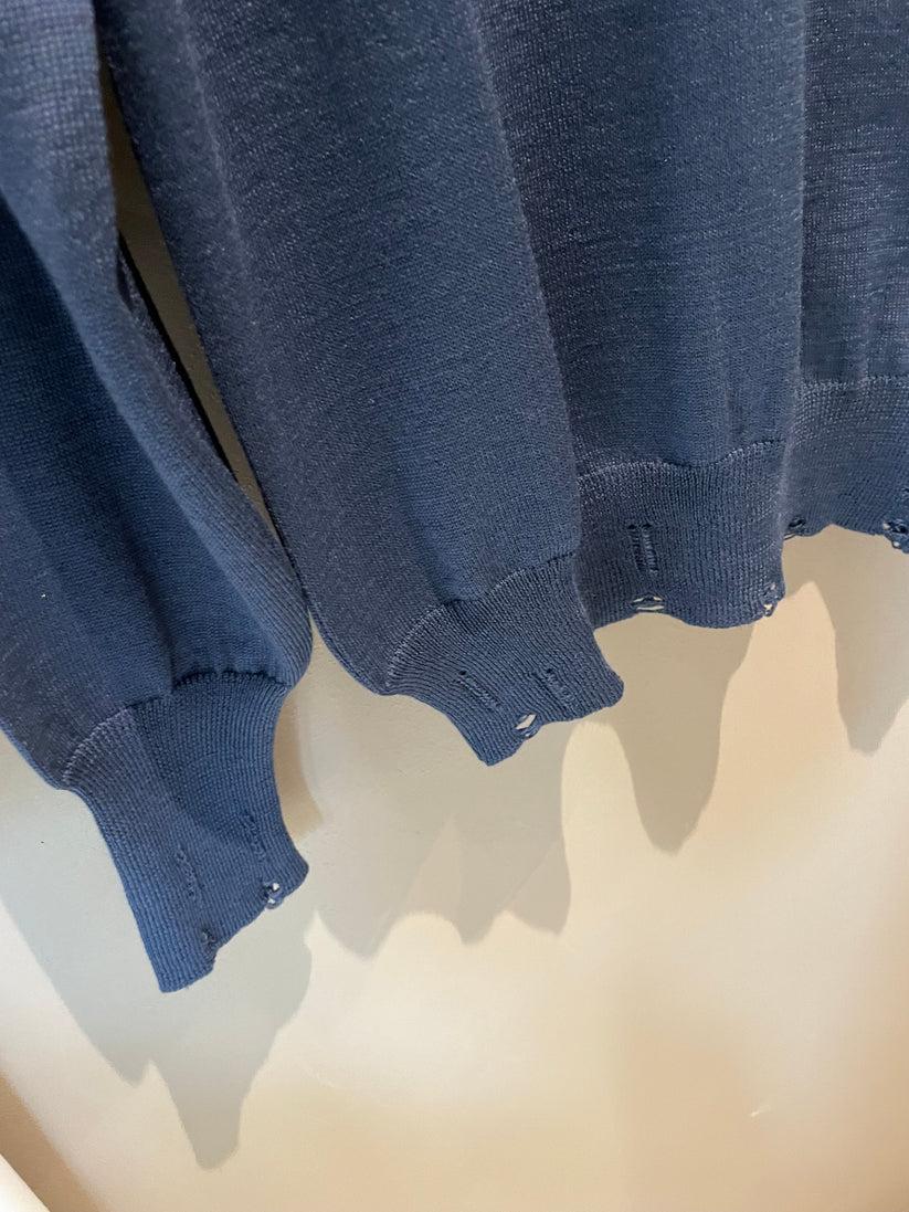 Underground Couture Maglione Blu Rotture Consegna Veloce